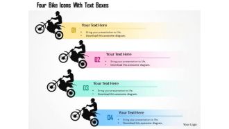 Business Diagram Four Bike Icons With Text Boxes Presentation Template