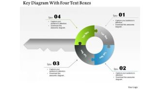 Business Diagram Key Diagram With Four Text Boxes Presentation Template