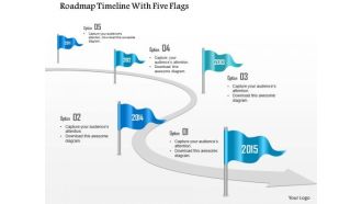 Business Diagram Roadmap Timeline With Five Flags Presentation Template