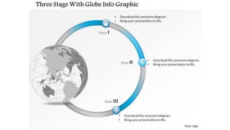 Business Diagram Three Stage With Globe Info Graphic Presentation Template