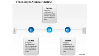 Business Diagram Three Stages Agenda Timeline Presentation Template