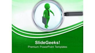 Business Man Under A Magnifying Glass PowerPoint Templates Ppt Backgrounds For Slides 0713