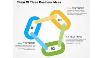 Chain Of Three Business Ideas PowerPoint Templates