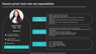Channel Partner Head Roles And Responsibilities Cooperative Sales Tactics Introduction Pdf