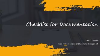 Checklist For Documentation PPT Structure VM