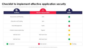 Checklist To Implement Effective Application Security Application Security Testing