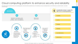 Cloud Computing Platform To Enhance Security And Reliability Optimizing Inventory Management IoT SS V