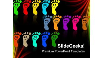 Colorful Feet Diversity Global PowerPoint Templates And PowerPoint Backgrounds 0411