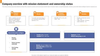 Company Overview With Mission Developing Extensive Sales And Operations Strategy Elements Pdf