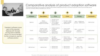 Comparative Analysis Of Product Adoption Software Analyzing Customer Adoption Portrait Pdf