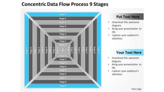 Concentric Data Flow Process 9 Stages Ppt Easy Business Plan Template PowerPoint Slides