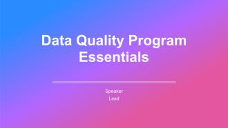 Data Quality Program Essentials PPT Example AT