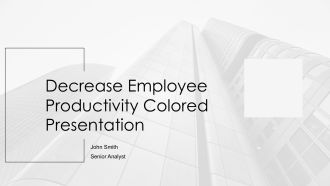 Decrease Employee Productivity Colored Presentation PPT Sample AT