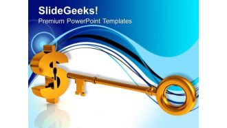 Dollar Sign With Key PowerPoint Templates Ppt Backgrounds For Slides 0213