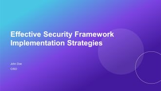 Effective Security Framework Implementation Strategies PPT Powerpoint AT