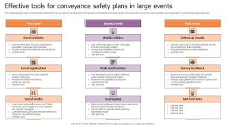 Effective Tools For Conveyance Safety Plans In Large Events Sample Pdf