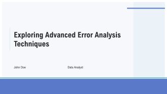 Exploring Advanced Error Analysis Techniques PPT Information AT