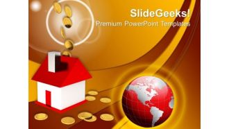 Falling Dollar Coins Home Money PowerPoint Templates And PowerPoint Themes 1012