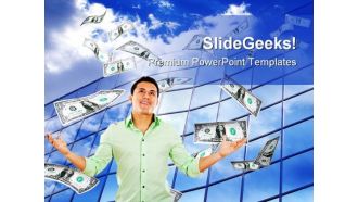 Flying Money Business PowerPoint Templates And PowerPoint Backgrounds 0211