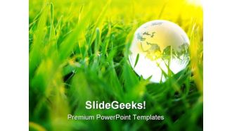 Green Globe PowerPoint Template 1110