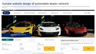 Guide To Building A Successful Sample Website Design Of Automobile Dealer Network Strategy SS V