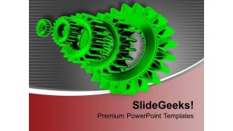 Image Of Green Metal Gears PowerPoint Templates Ppt Backgrounds For Slides 0713
