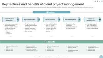 Key Features And Benefits Of Cloud Project Management Digital Transformation In Project Management