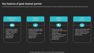 Key Features Of Good Channel Partner Cooperative Sales Tactics Professional Pdf
