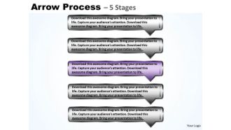 Marketing PowerPoint Template Sequential Process Using Rectangular Arrows Graphic