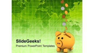 Piggy Bank With Coins Success PowerPoint Templates Ppt Backgrounds For Slides 0113