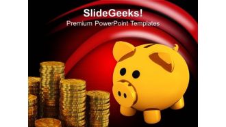 Piggy With Dollar Coins Business Concept PowerPoint Templates Ppt Backgrounds For Slides 0313
