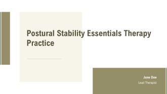 Postural Stability Essentials Therapy Practice PPT Example AT
