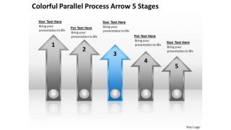 PowerPoint Circular Arrows Colorful Parallel Process 5 Stages Template