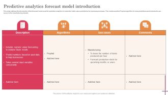 Predictive Analytics Forecast Model Introduction Predictive Analytics For Improved Rules Pdf