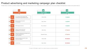 Product Advertising And Marketing Campaign Plan Checklist Rules Pdf