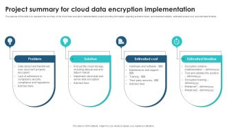 Project Summary For Cloud Data Client Side Encryption PPT Presentation