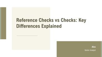 Reference Checks Vs Checks Key Differences Explained PPT Summary AT