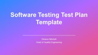 Software Testing Test Plan PPT Outline VM