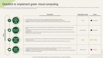 Solar Computing IT Checklist To Implement Green Cloud Computing