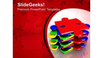 Stack Of Puzzles For Business Growth PowerPoint Templates Ppt Backgrounds For Slides 0513