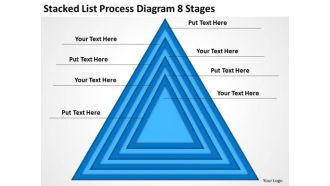 Stacked List Process Diagram 8 Stages Basic Business Plans PowerPoint Slides