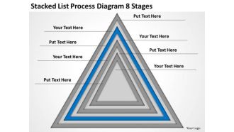 Stacked List Process Diagram 8 Stages Online Business Plan PowerPoint Templates