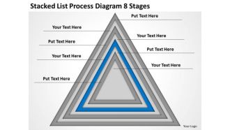 Stacked List Process Diagram 8 Stages Ppt Business Plan PowerPoint Templates