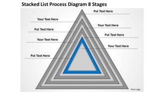 Stacked List Process Diagram 8 Stages Ppt Business Plan Structure PowerPoint Templates