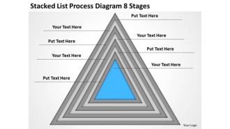 Stacked List Process Diagram 8 Stages Starting Business PowerPoint Slides