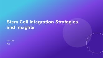 Stem Cell Integration Strategies And Insights PPT Information AT
