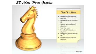 Stock Photo 3d Chess Horse Graphic PowerPoint Template