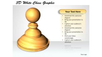 Stock Photo 3d White Chess Graphic PowerPoint Template