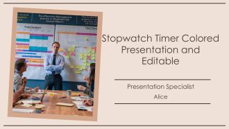 Stopwatch Timer Colored Presentation And Editable PPT Example AT