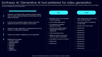 Synthesia AI Generative AI Exploring Rise Of Generative AI In Artificial Intelligence Sample Pdf